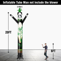 6 10 15 20FT Tall Panda & Bamboo Waving Inflatable Tube Man(Blower Not Included) - goodeny