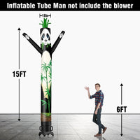 6 10 15 20FT Tall Panda & Bamboo Waving Inflatable Tube Man(Blower Not Included) - goodeny