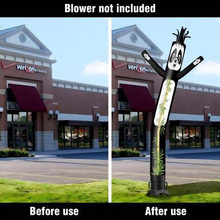 6 10 15 20FT Tall Panda Waving Inflatable Tube Man(Blower Not Included) - goodeny