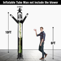 6 10 15 20FT Tall Panda Waving Inflatable Tube Man(Blower Not Included) - goodeny