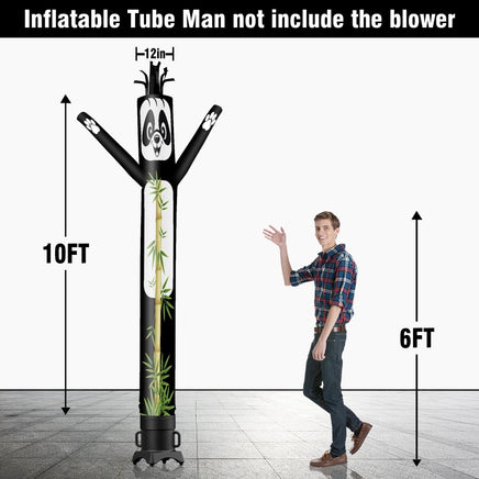 6 10 15 20FT Tall Panda Waving Inflatable Tube Man(Blower Not Included) - goodeny