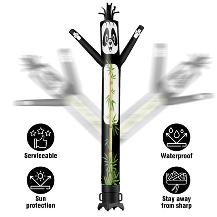 6 10 15 20FT Tall Panda Waving Inflatable Tube Man(Blower Not Included) - goodeny