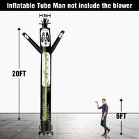 6 10 15 20FT Tall Panda Waving Inflatable Tube Man(Blower Not Included) - goodeny