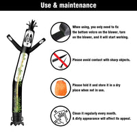 6 10 15 20FT Tall Panda Waving Inflatable Tube Man(Blower Not Included) - goodeny