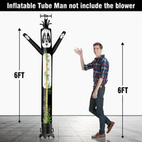 6 10 15 20FT Tall Panda Waving Inflatable Tube Man(Blower Not Included) - goodeny