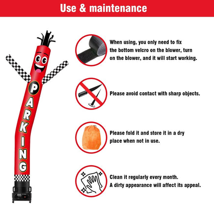6 10 15 20FT Tall Parking Waving Inflatable Tube Man(Blower Not Included) - goodeny