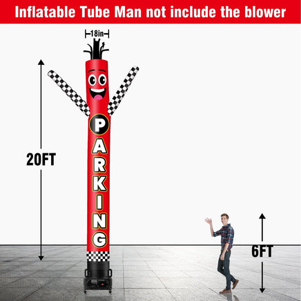 6 10 15 20FT Tall Parking Waving Inflatable Tube Man(Blower Not Included) - goodeny