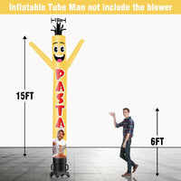 6 10 15 20FT Tall Pasta Waving Inflatable Tube Man(Blower Not Included) - goodeny