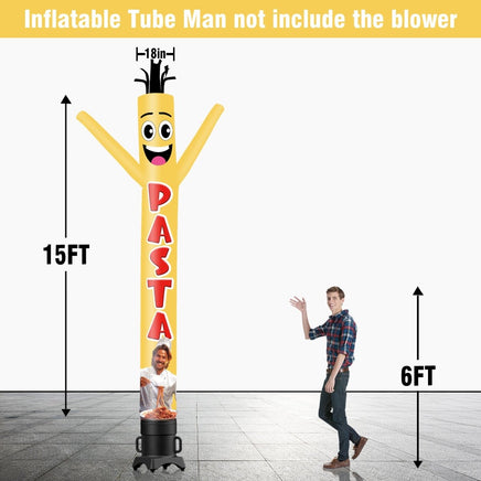 6 10 15 20FT Tall Pasta Waving Inflatable Tube Man(Blower Not Included) - goodeny