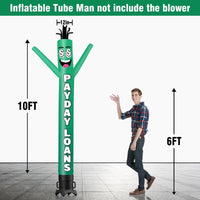 6 10 15 20FT Tall Payday Loans Waving Inflatable Tube Man(Blower Not Included) - goodeny
