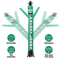 6 10 15 20FT Tall Payday Loans Waving Inflatable Tube Man(Blower Not Included) - goodeny