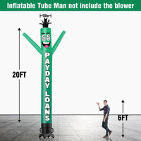 6 10 15 20FT Tall Payday Loans Waving Inflatable Tube Man(Blower Not Included) - goodeny