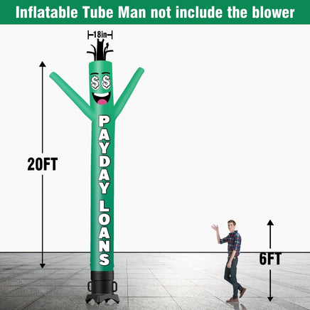 6 10 15 20FT Tall Payday Loans Waving Inflatable Tube Man(Blower Not Included) - goodeny