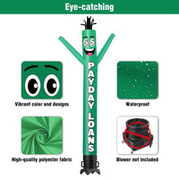 6 10 15 20FT Tall Payday Loans Waving Inflatable Tube Man(Blower Not Included) - goodeny