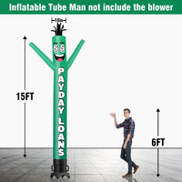 6 10 15 20FT Tall Payday Loans Waving Inflatable Tube Man(Blower Not Included) - goodeny
