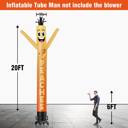 6 10 15 20FT Tall Peaches Waving Inflatable Tube Man(Blower Not Included) - goodeny