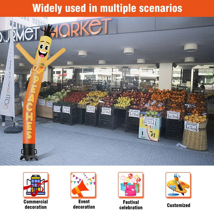 6 10 15 20FT Tall Peaches Waving Inflatable Tube Man(Blower Not Included) - goodeny