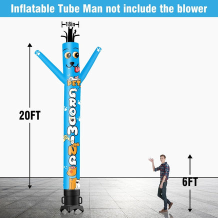 6 10 15 20FT Tall Pet Grooming Waving Inflatable Tube Man(Blower Not Included) - goodeny