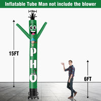 6 10 15 20FT Tall PHO Waving Inflatable Tube Man(Blower Not Included) - goodeny