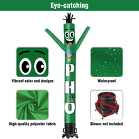 6 10 15 20FT Tall PHO Waving Inflatable Tube Man(Blower Not Included) - goodeny
