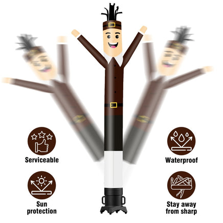 6 10 15 20FT Tall Pilgrim Waving Inflatable Tube Man(Blower Not Included) - goodeny