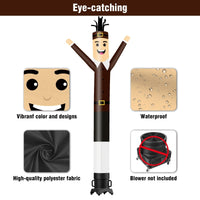 6 10 15 20FT Tall Pilgrim Waving Inflatable Tube Man(Blower Not Included) - goodeny