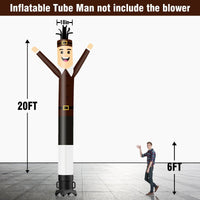 6 10 15 20FT Tall Pilgrim Waving Inflatable Tube Man(Blower Not Included) - goodeny