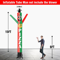 6 10 15 20FT Tall Pizza 01 Waving Inflatable Tube Man(Blower Not Included) - goodeny