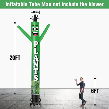 6 10 15 20FT Tall Plants Waving Inflatable Tube Man(Blower Not Included) - goodeny