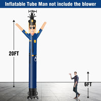 6 10 15 20FT Tall Police Waving Inflatable Tube Man(Blower Not Included) - goodeny