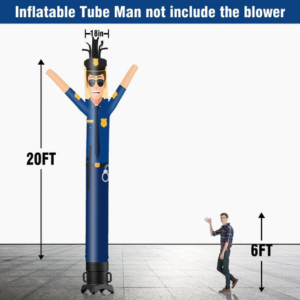 6 10 15 20FT Tall Police Waving Inflatable Tube Man(Blower Not Included) - goodeny