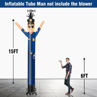 6 10 15 20FT Tall Police Waving Inflatable Tube Man(Blower Not Included) - goodeny