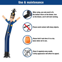 6 10 15 20FT Tall Police Waving Inflatable Tube Man(Blower Not Included) - goodeny