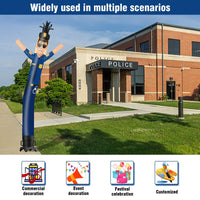 6 10 15 20FT Tall Police Waving Inflatable Tube Man(Blower Not Included) - goodeny