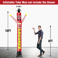 6 10 15 20FT Tall Popcorn Waving Inflatable Tube Man(Blower Not Included) - goodeny