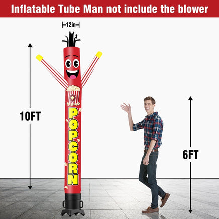 6 10 15 20FT Tall Popcorn Waving Inflatable Tube Man(Blower Not Included) - goodeny