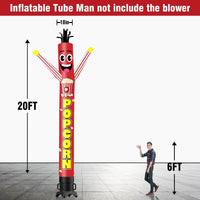 6 10 15 20FT Tall Popcorn Waving Inflatable Tube Man(Blower Not Included) - goodeny