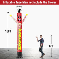 6 10 15 20FT Tall Popcorn Waving Inflatable Tube Man(Blower Not Included) - goodeny