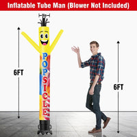 6 10 15 20FT Tall Popsicle Waving Inflatable Tube Man(Blower Not Included) - goodeny