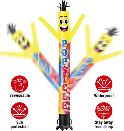 6 10 15 20FT Tall Popsicle Waving Inflatable Tube Man(Blower Not Included) - goodeny