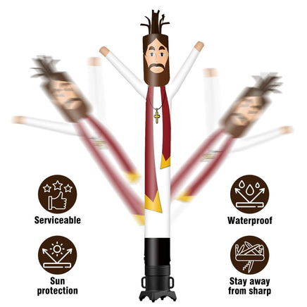 6 10 15 20FT Tall Priest Waving Inflatable Tube Man(Blower Not Included) - goodeny
