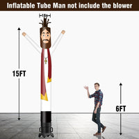 6 10 15 20FT Tall Priest Waving Inflatable Tube Man(Blower Not Included) - goodeny