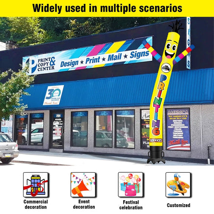 6 10 15 20FT Tall Printing Services Waving Inflatable Tube Man(Blower Not Included) - goodeny
