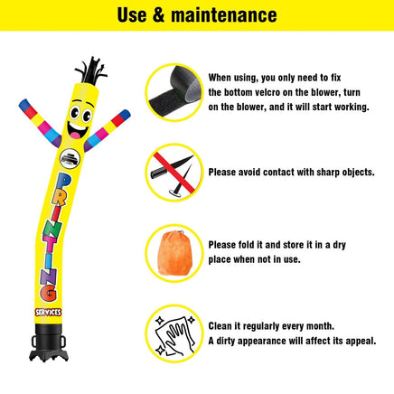 6 10 15 20FT Tall Printing Services Waving Inflatable Tube Man(Blower Not Included) - goodeny