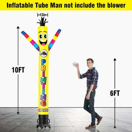 6 10 15 20FT Tall Printing Services Waving Inflatable Tube Man(Blower Not Included) - goodeny