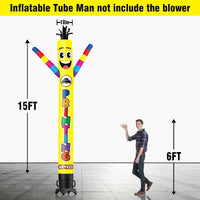 6 10 15 20FT Tall Printing Services Waving Inflatable Tube Man(Blower Not Included) - goodeny