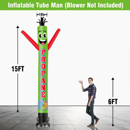 6 10 15 20FT Tall Propane Waving Inflatable Tube Man(Blower Not Included) - goodeny