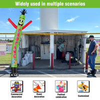 6 10 15 20FT Tall Propane Waving Inflatable Tube Man(Blower Not Included) - goodeny