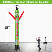 6 10 15 20FT Tall Propane Waving Inflatable Tube Man(Blower Not Included) - goodeny