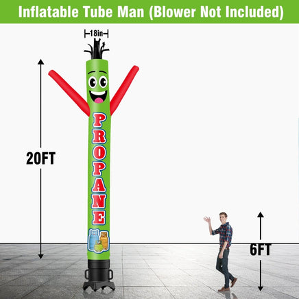 6 10 15 20FT Tall Propane Waving Inflatable Tube Man(Blower Not Included) - goodeny